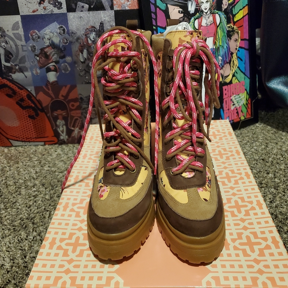 Gianni Bini Mixed Pattern Hiker Style Boot